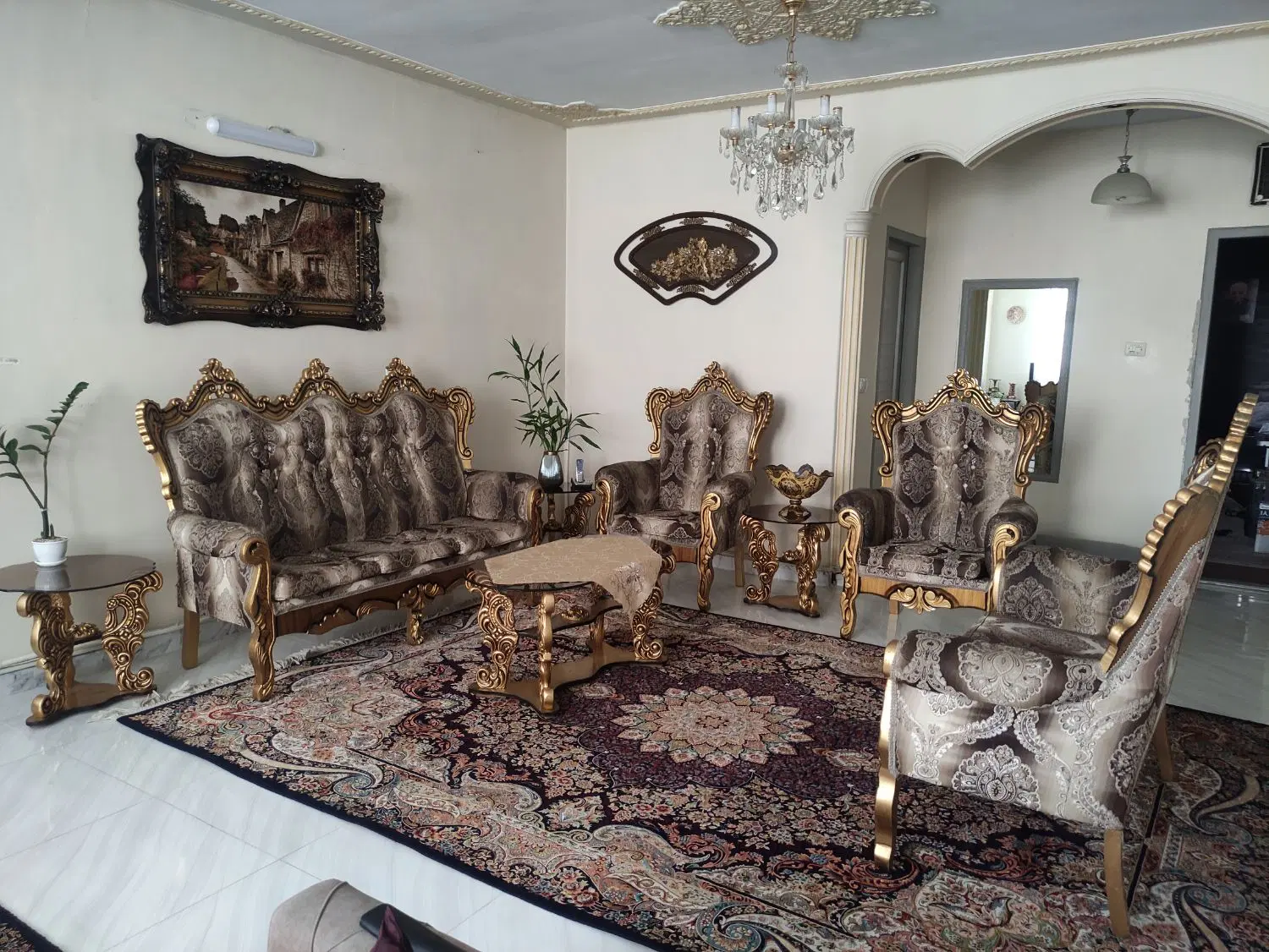 مبلمان هفت نفره استیل ، سالم و تمیز|مبلمان خانگی و میز عسلی|تهران, شهرک آزادی|دیوار