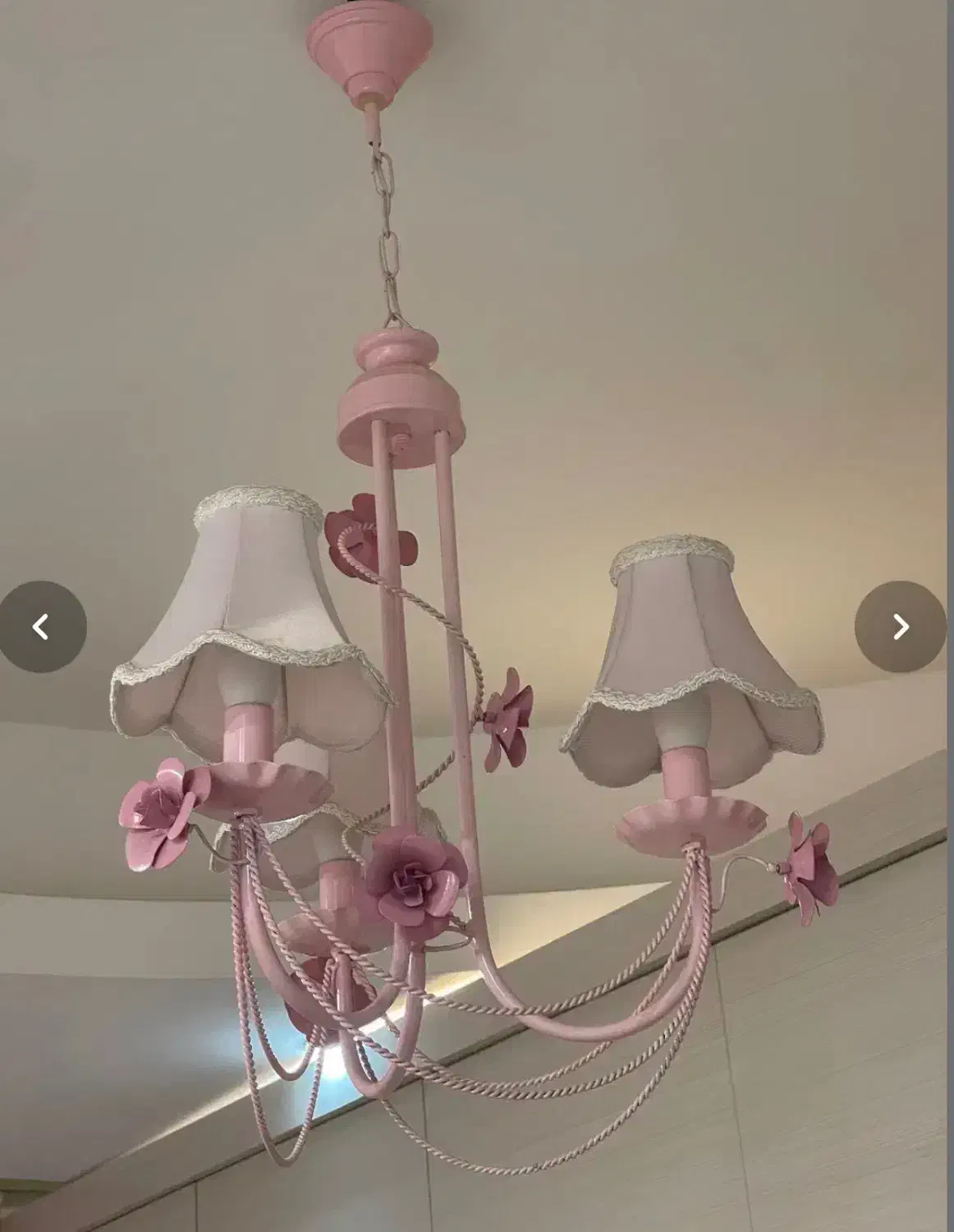 لوستر سه شاخه ی صورتی|لوستر و چراغ آویز|کرج, گوهردشت|دیوار