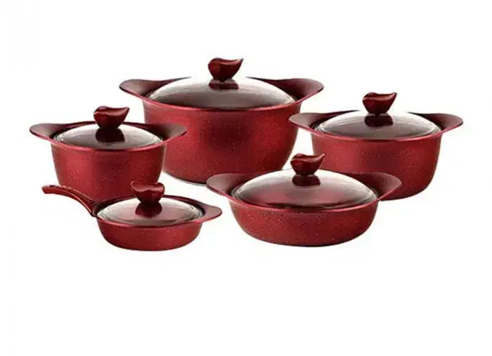 سرویس قابلمه چدن سرامیک ۱۰ پارچه اصل|ظروف پخت‌وپز|اقبالیه, |دیوار