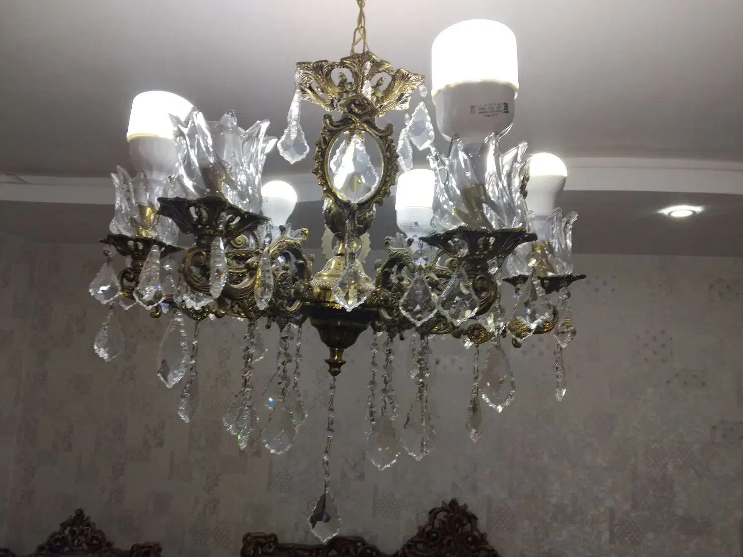 لوستر برنز شیشه ای|لوستر و چراغ آویز|اراک, |دیوار