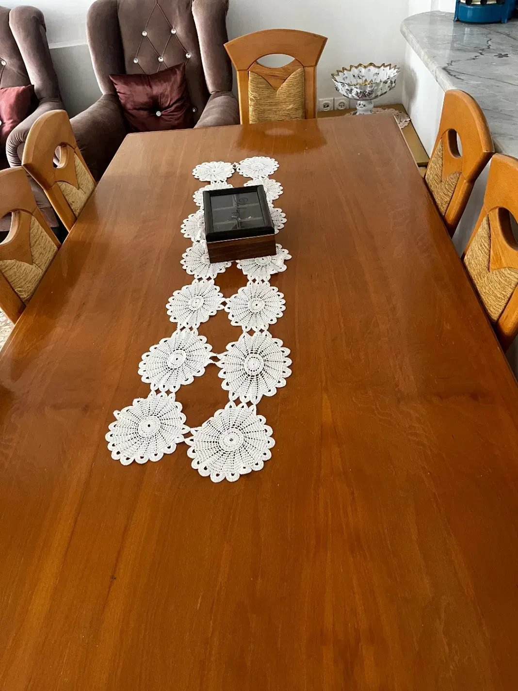 میز ناهار خوری هشت نفره کاملا سالم|میز و صندلی غذاخوری|چمستان, |دیوار