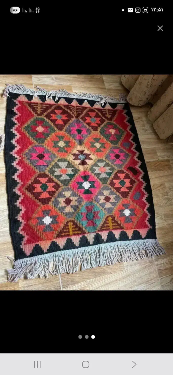 سه عددگلیم دست بافت تمام پشم|گلیم، جاجیم، گبه|همدان, |دیوار