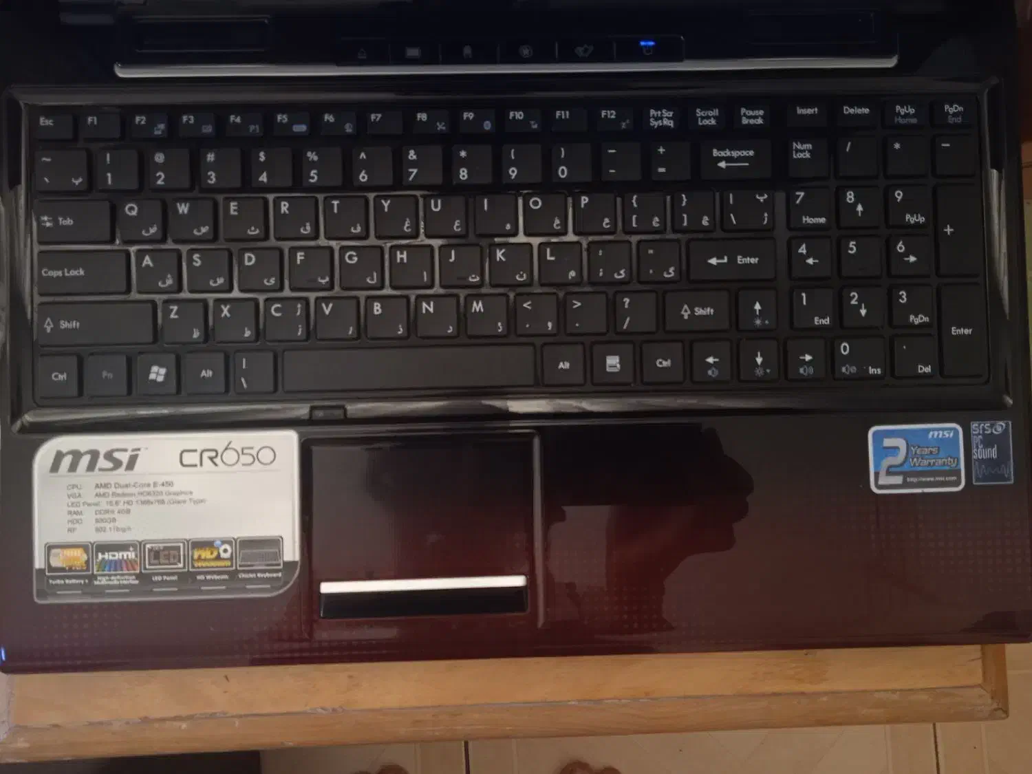 لپ تاپ MSI مدل CR650|رایانه همراه|تهران, شمیران‌نو|دیوار