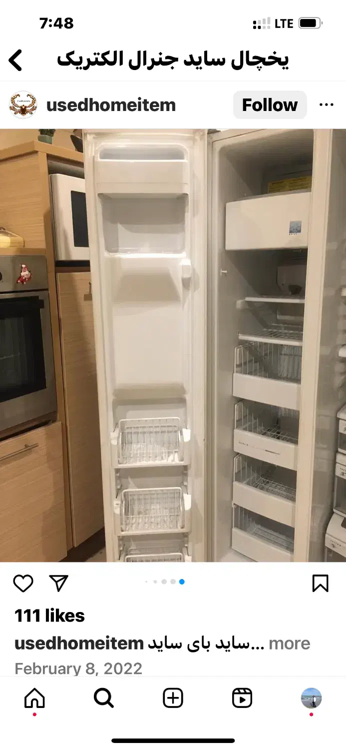 یخچال ساید بای ساید جنرال الکتریک امریکا۳۲فوت|یخچال و فریزر|محلات, |دیوار