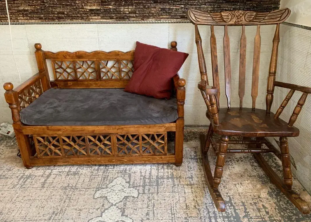 مبل سنتی همراه با میز وسط +صندلی راک|مبلمان خانگی و میز عسلی|شیراز, کوشک میدان|دیوار