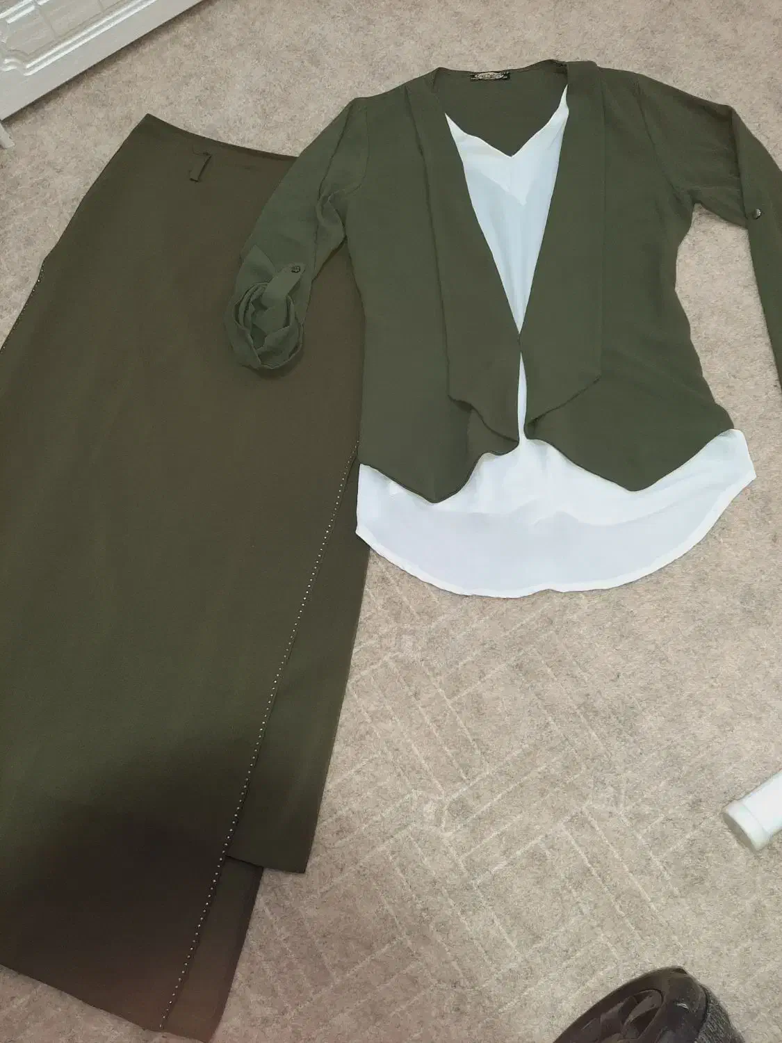 ست سه تیکه شومیز و دامن همراه با کمربند|لباس|بوکان, |دیوار