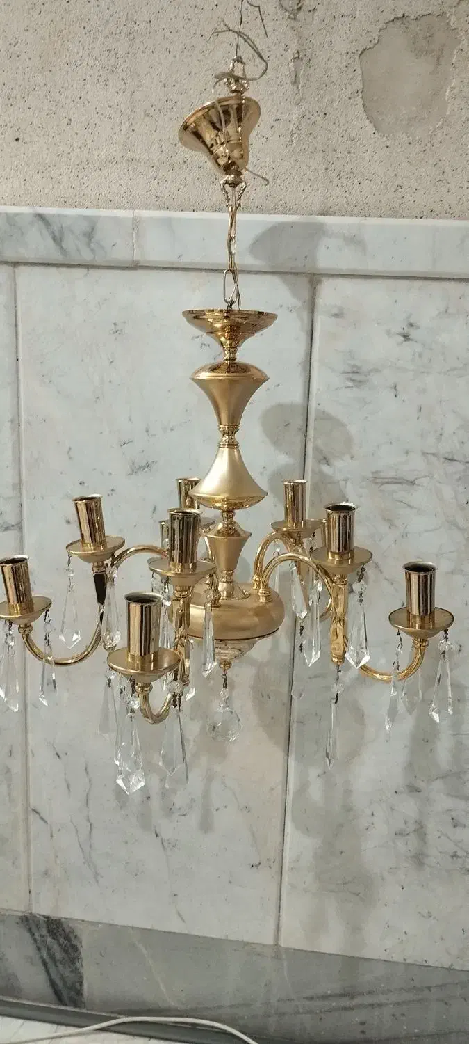 لوستر آب طلا در حد نو به بالاترین قیمت|لوستر و چراغ آویز|مشهد, احمدآباد|دیوار