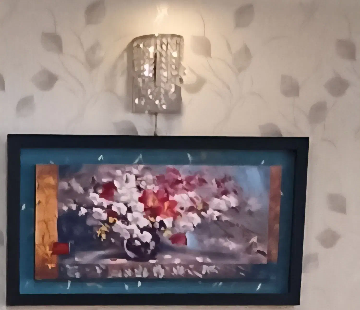 لوستر چسبان،دیواری،پرده تور با کتیبه و میله پرده|لوستر و چراغ آویز|رشت, سعدی (تختی)|دیوار