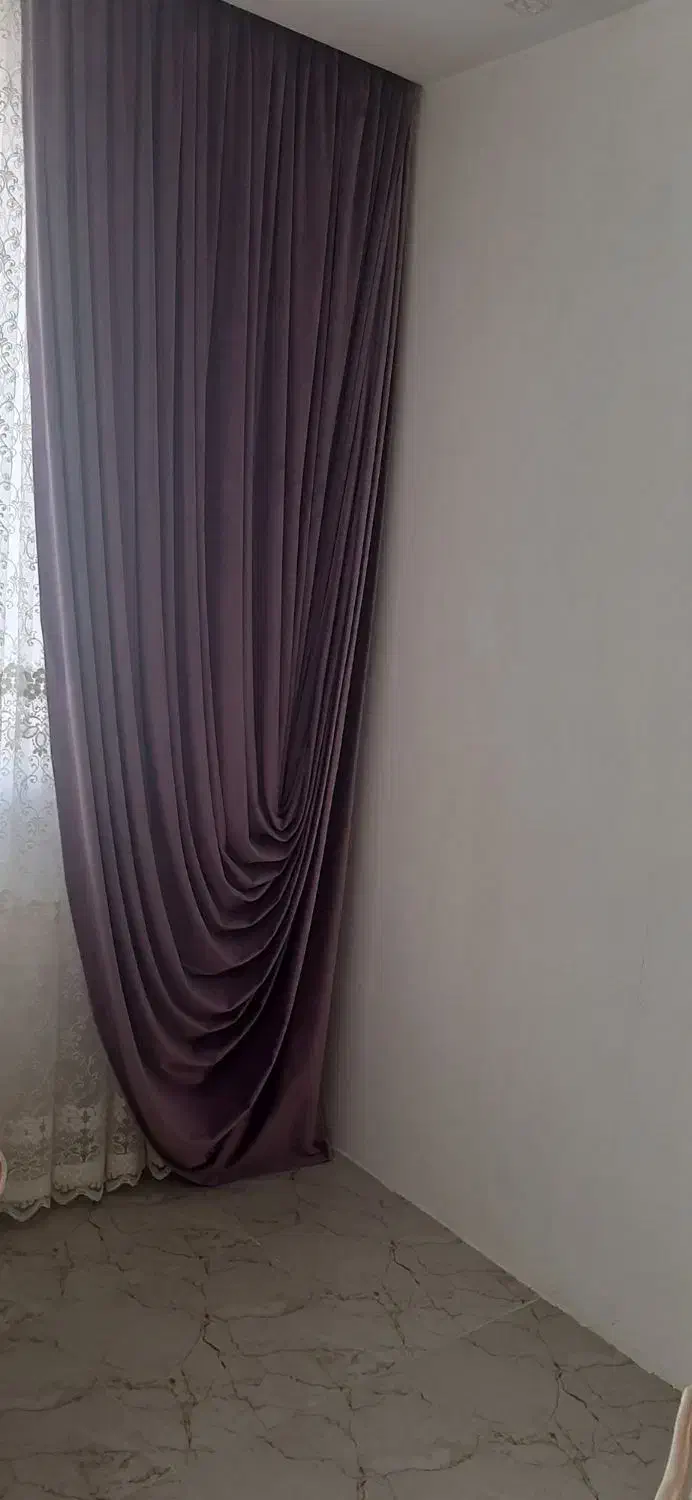 دوعدد والان پرده به رنگ یاسی بنفش|پرده، رانر، رومیزی|اردبیل, |دیوار