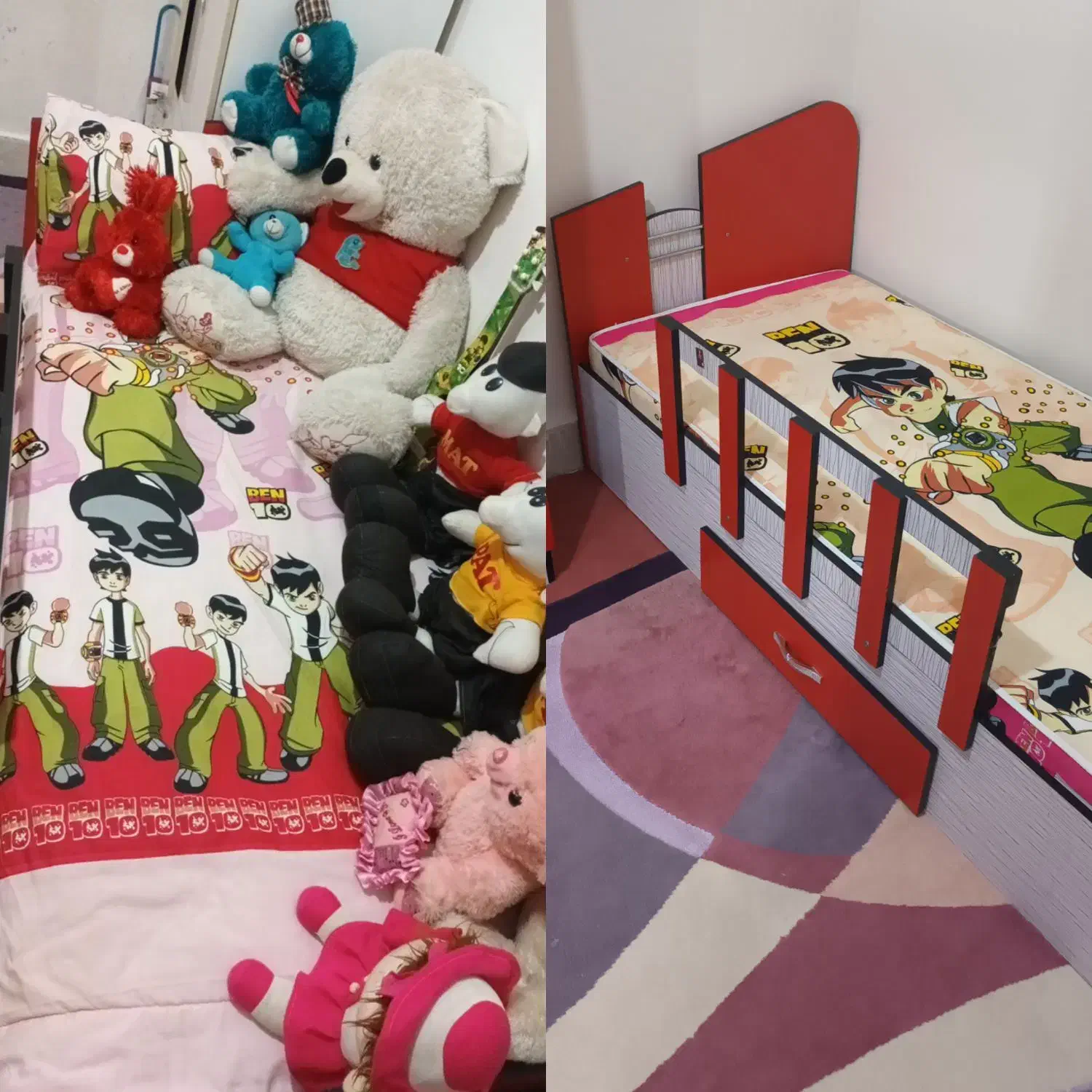 تخت همراه تشک.|تخت و سرویس خواب|اقبالیه, |دیوار