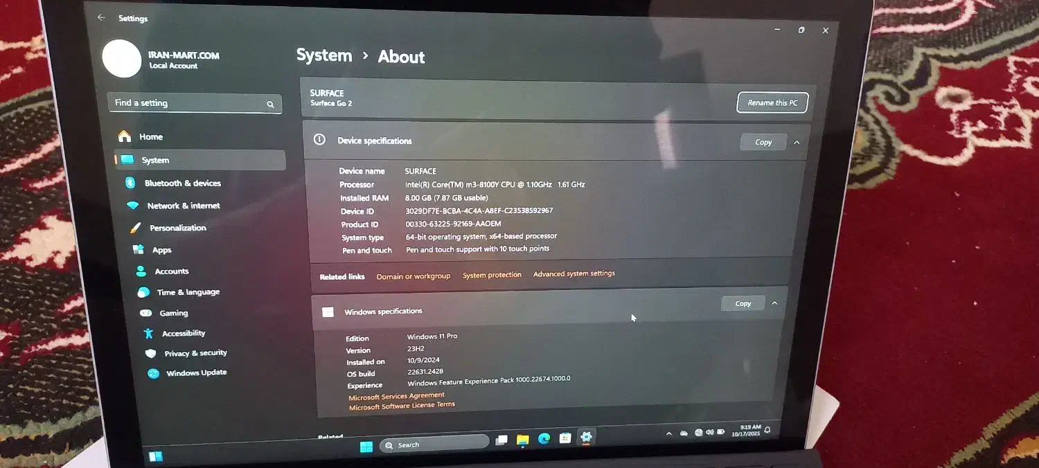 فروش تبلت Microsoft surface go 2|رایانه همراه|شیراز, میانرود|دیوار