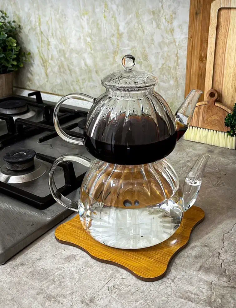 کتری قوری پیرکس طرح کدو نو|قوری، کتری، قهوه‌ساز دستی|اسلام‌شهر, شهرک واوان|دیوار