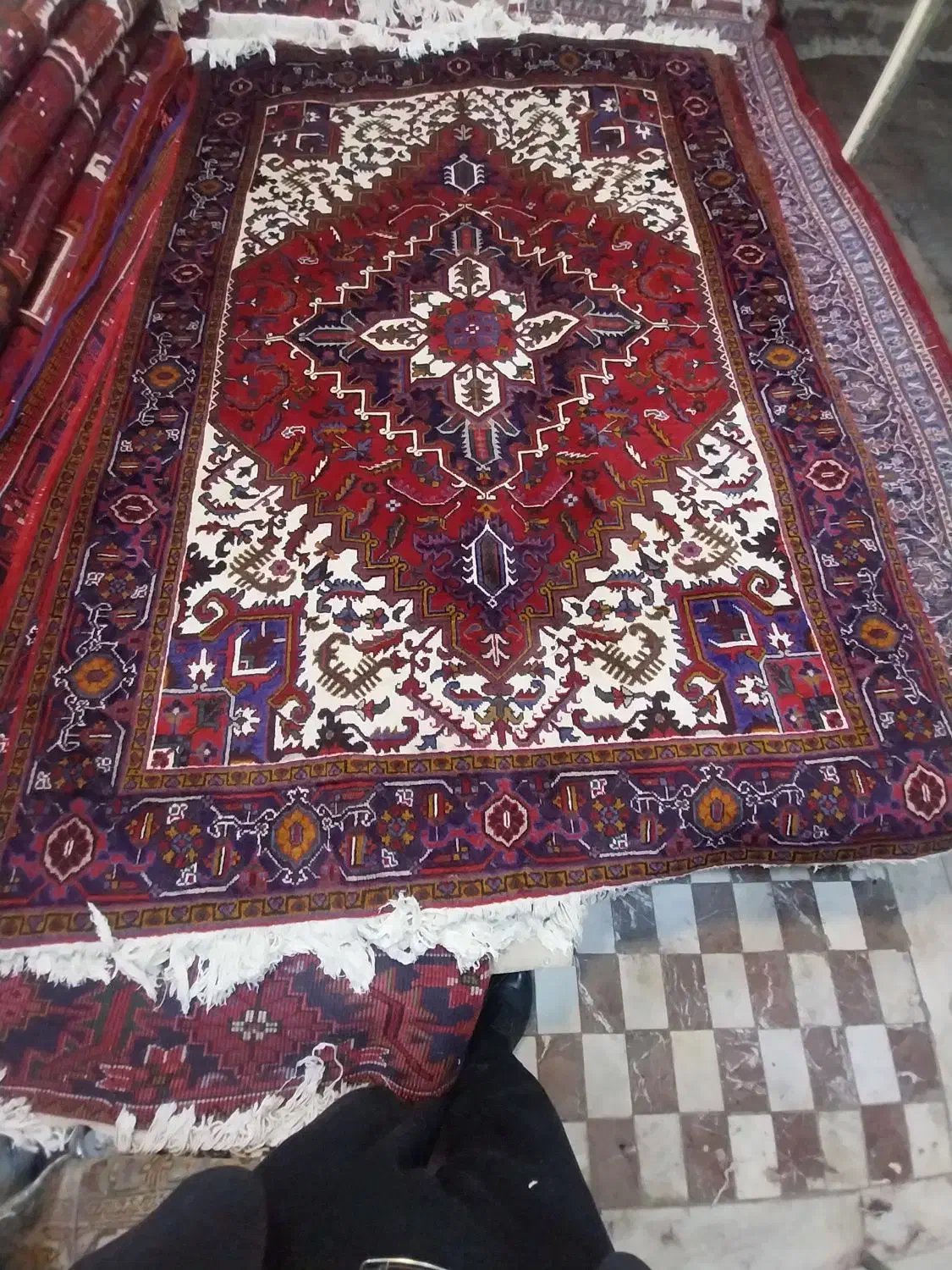 جفت فرش۶متری  دستبافت|فرش|بناب, |دیوار