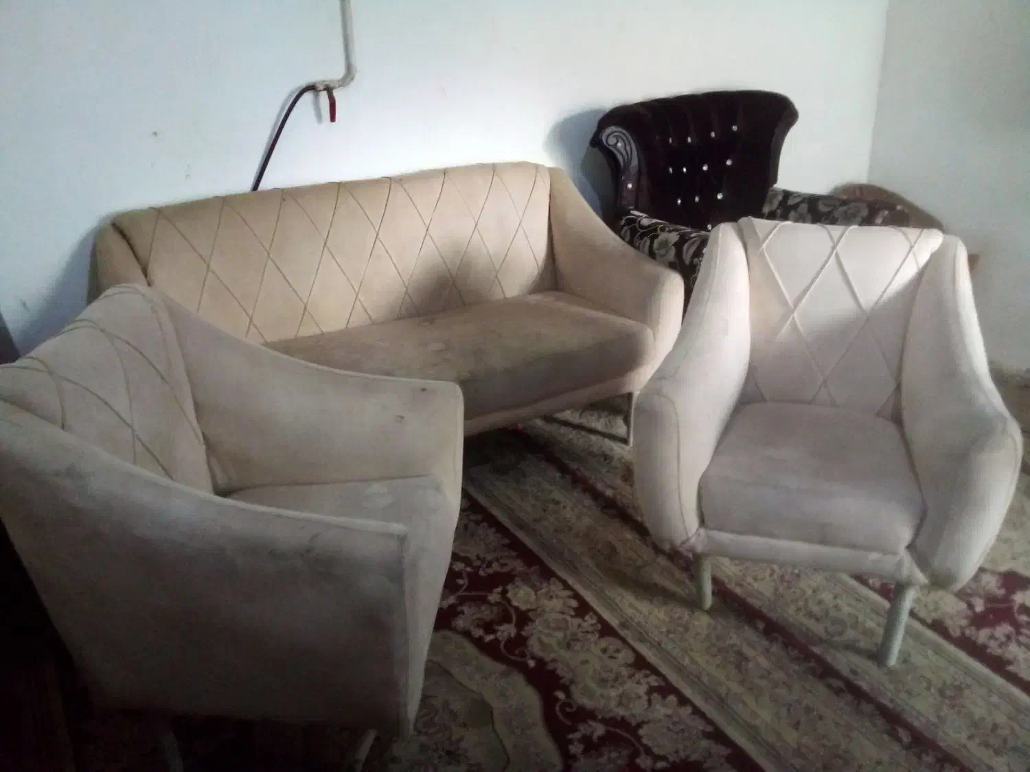 یه دست مبل ۵ نفره وبه مبل تکی|مبلمان خانگی و میز عسلی|فاضل آباد, |دیوار