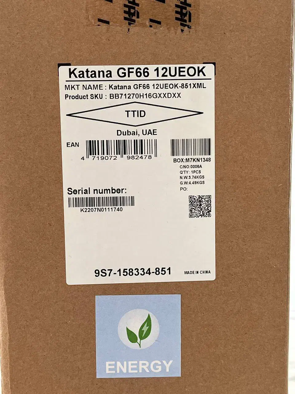 لپتاب msi katana gf66 12ueok|رایانه همراه|تهران, تولید دارو|دیوار