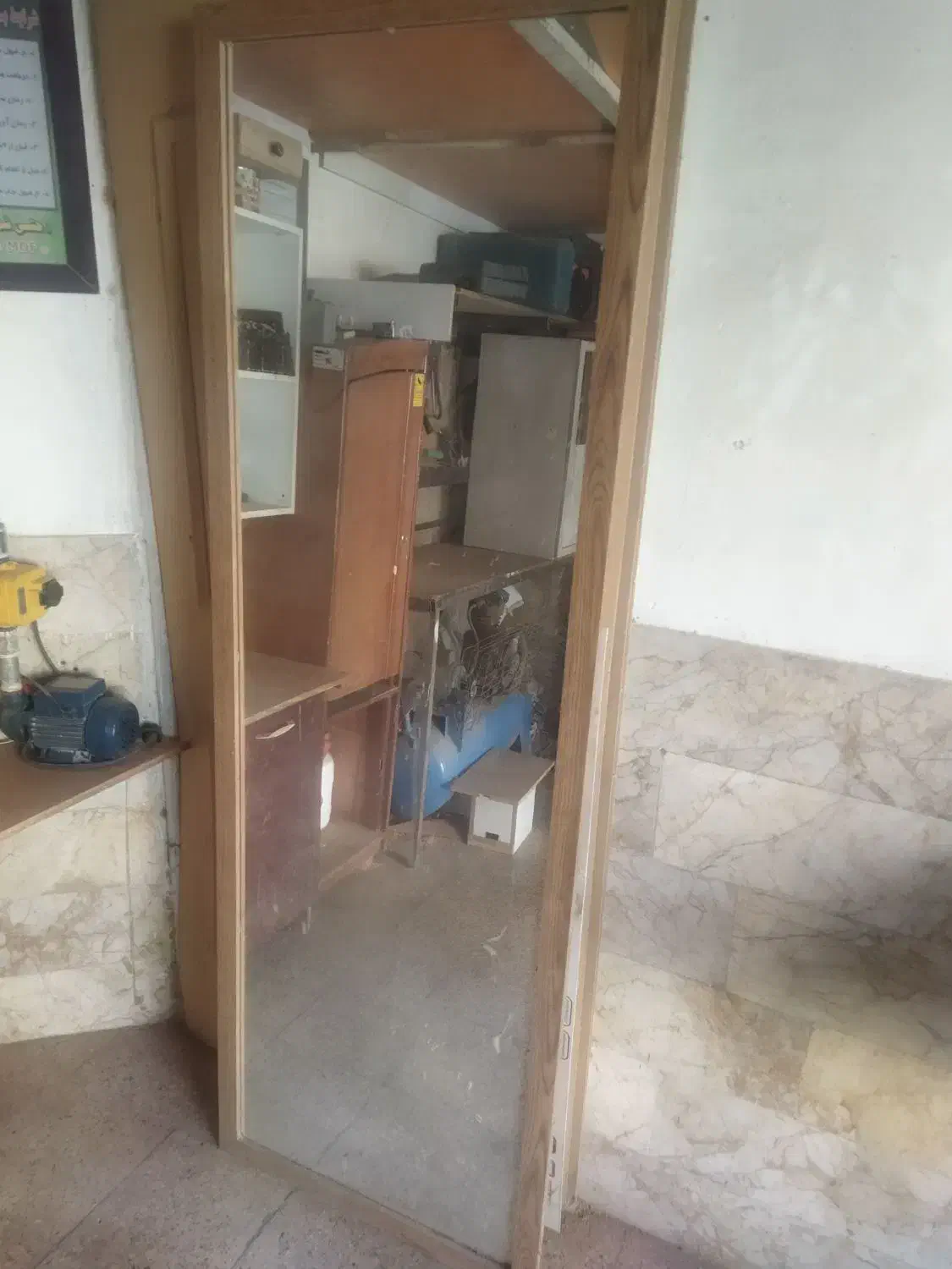 آینه قدی با قاب ام دی اف|آینه|مشهد, هنرور|دیوار