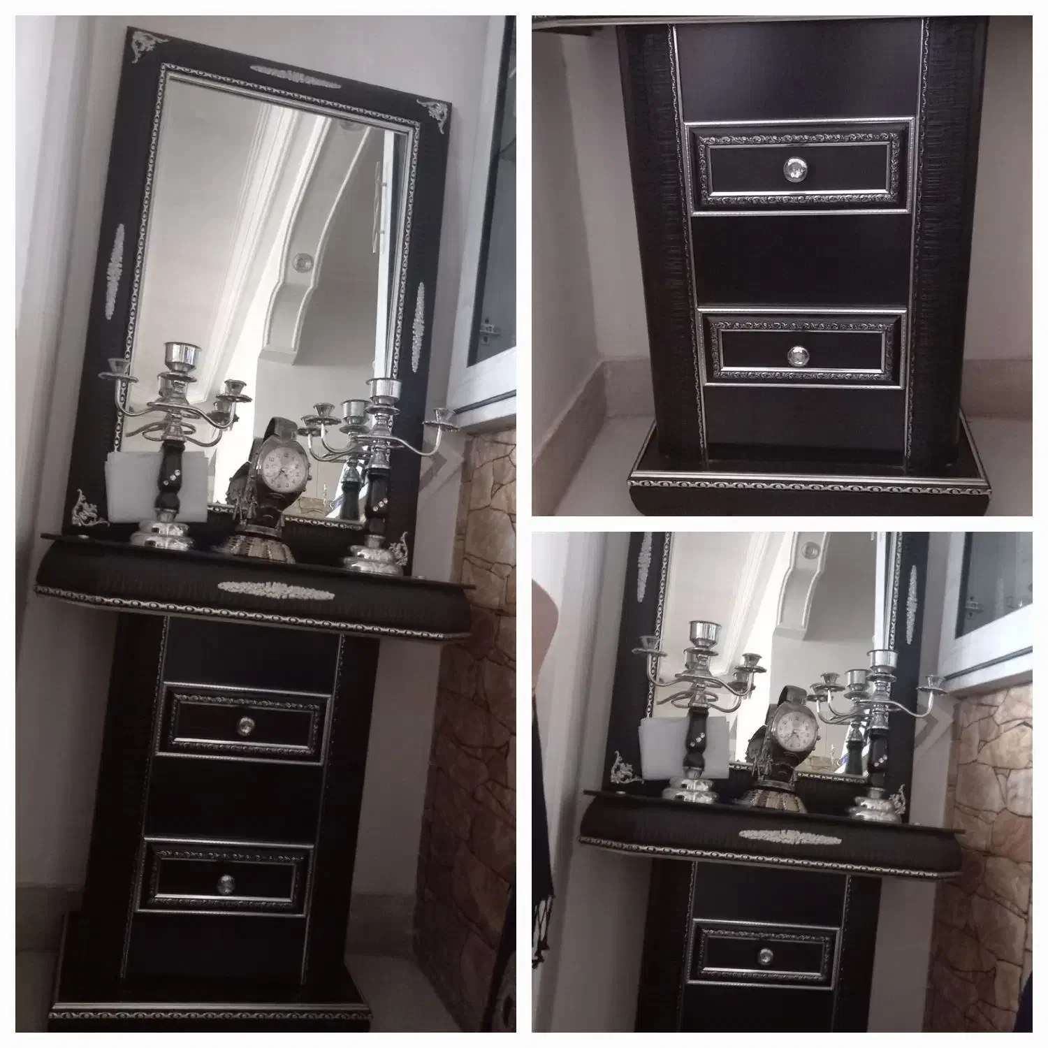 آینه وشمعدان|بوفه، ویترین، کنسول|باغستان, |دیوار