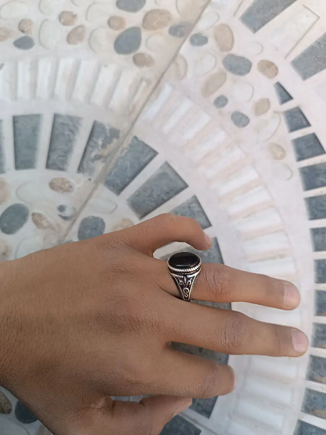 انگشتر مردانه عقیق مشکی|جواهرات|ایرانشهر, |دیوار