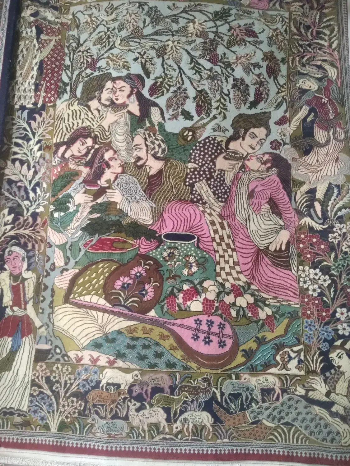 قالیچه 4متری بافت قم تابلو لیلی مجنون|فرش|قم, حنیف نژاد|دیوار