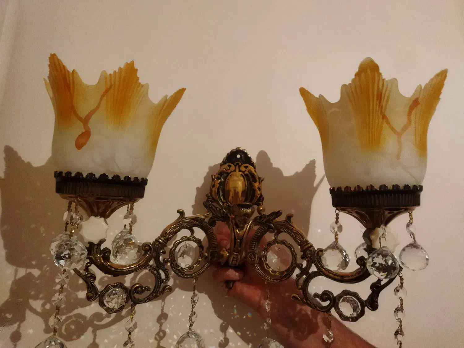 روشنایی گازی برنزی|لوستر و چراغ آویز|تبریز, |دیوار