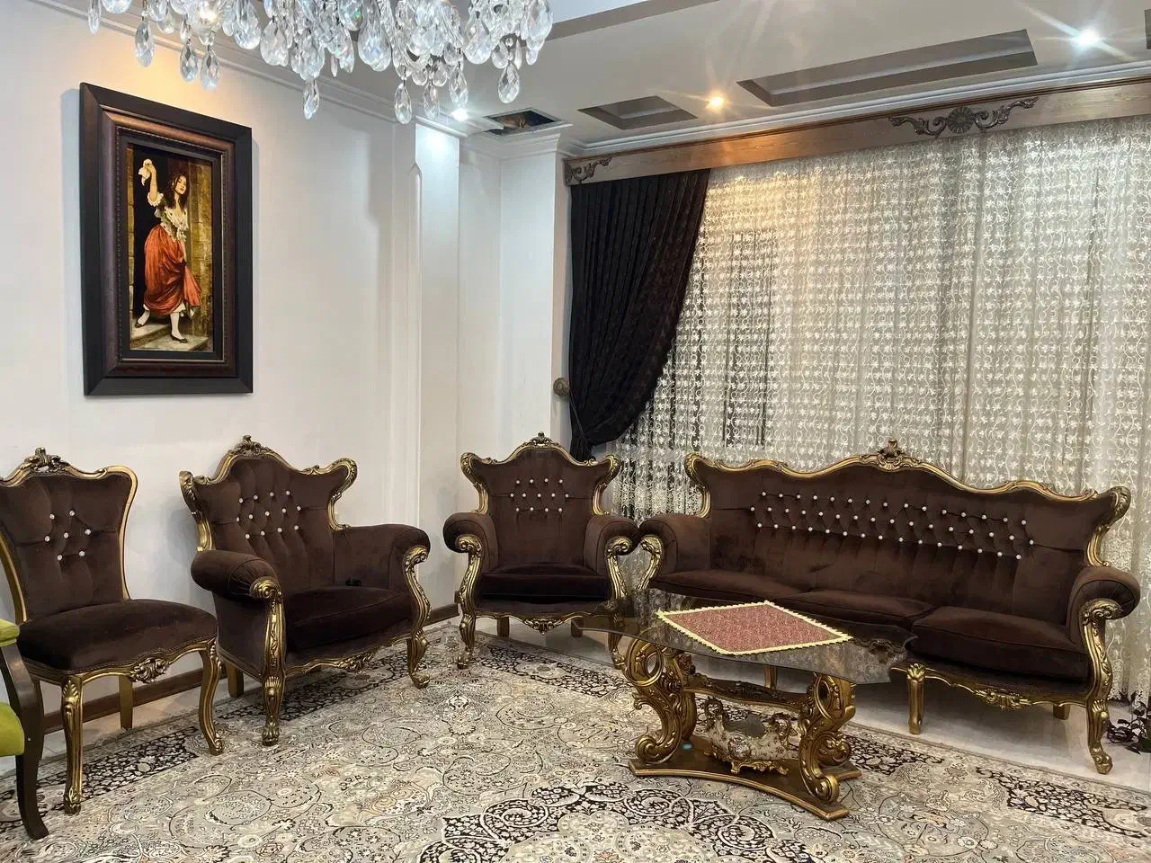 مبل استیل ۹ نفره چوب راش گرجستان(سالم) ۴۰ میلیون|مبلمان خانگی و میز عسلی|لاهیجان, گلستان|دیوار