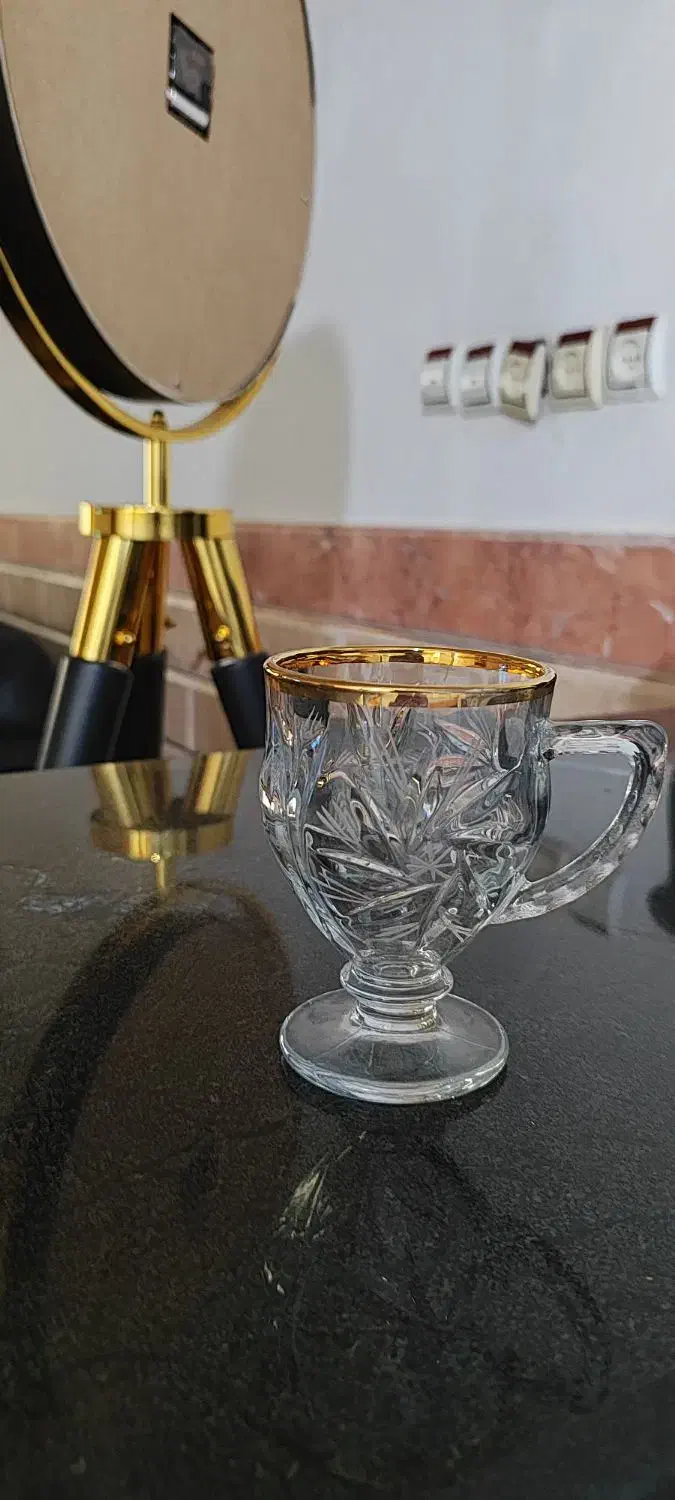 فنجان دور طلایی هپی ور|ظروف سرو و پذیرایی|گنبد کاووس, |دیوار