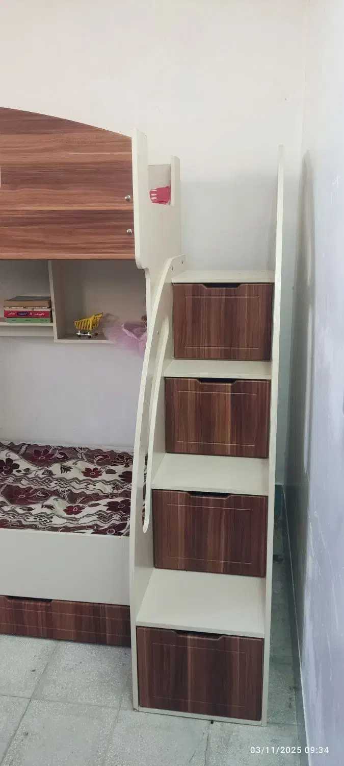 تختخواب دوطبقه کودک ونوجوان|تخت و سرویس خواب|قم, کلهری|دیوار