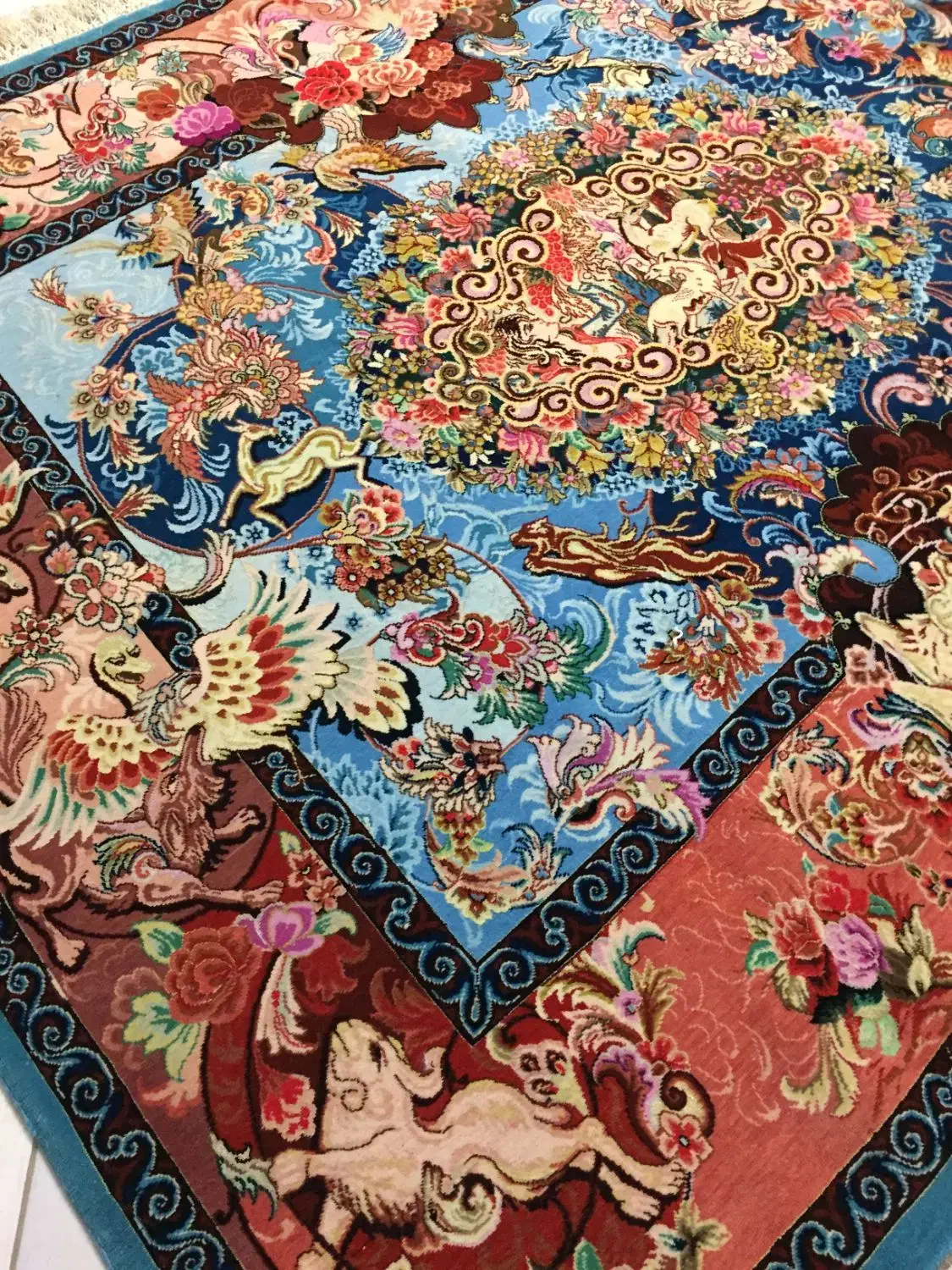 دو تخته فرش دستبافت چله ابریشم و تمام ابریشم|فرش|تهران, خانی آباد نو شمالی|دیوار