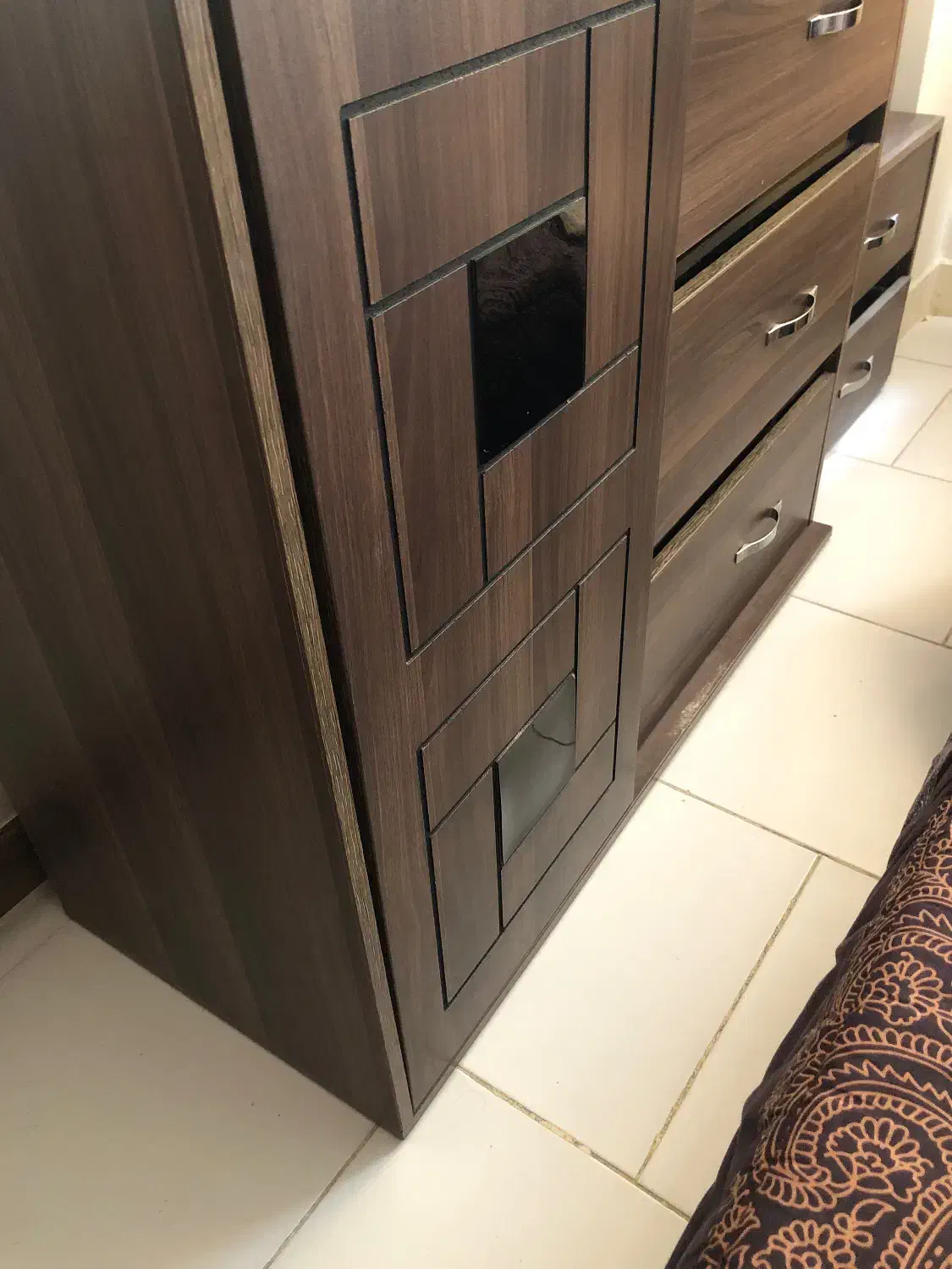 فروش تخت دو نفره با تشک دراور پاتختی و کنسول|تخت و سرویس خواب|ساری, |دیوار