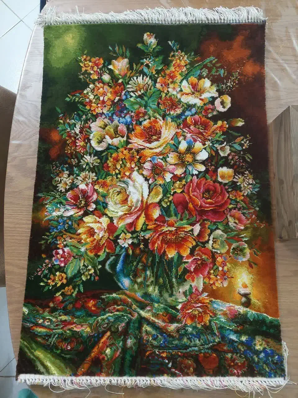 تابلو فرش های زیبا دستبافت تبریز چله ابریشم|تابلو فرش|ورامین, ورامین|دیوار