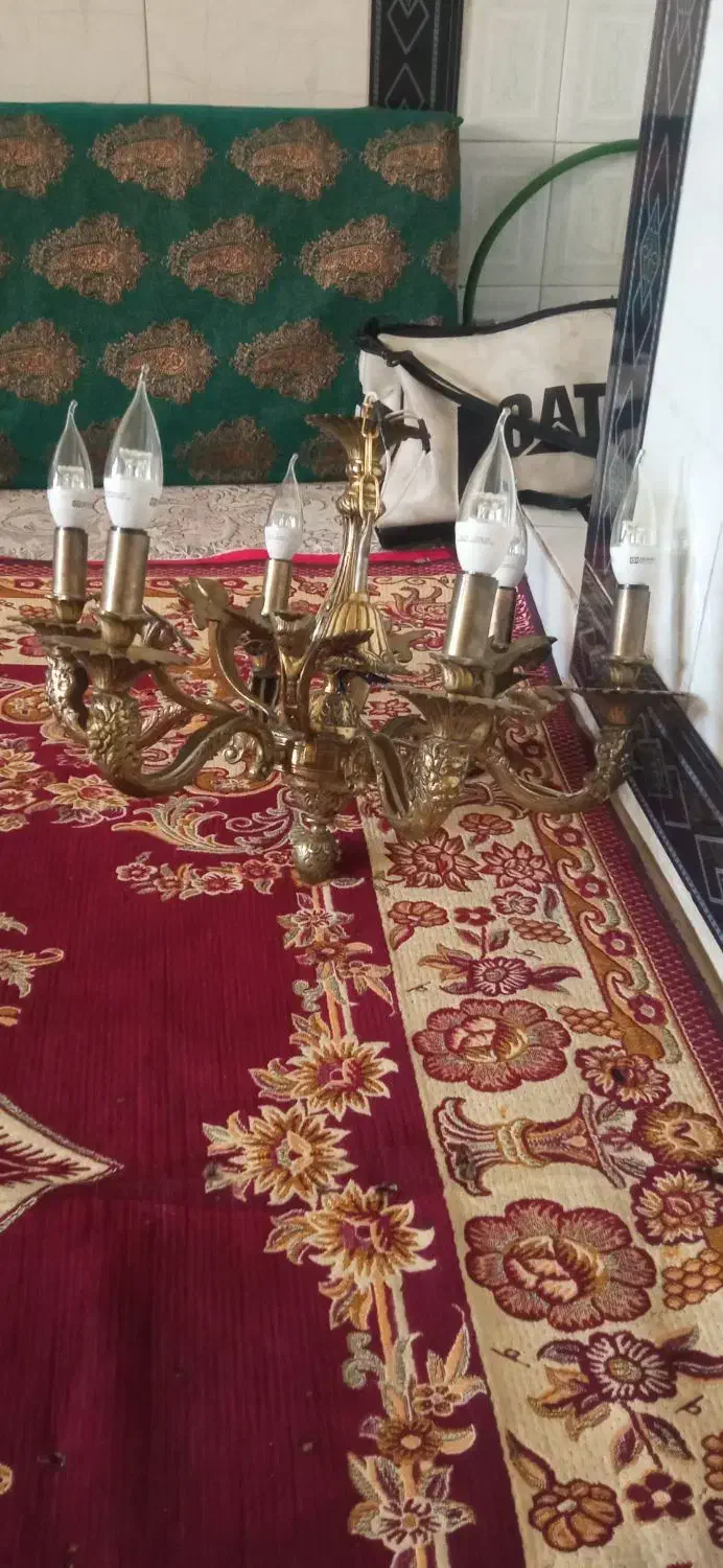لوستر برنجی فرشته|لوستر و چراغ آویز|بروجرد, |دیوار