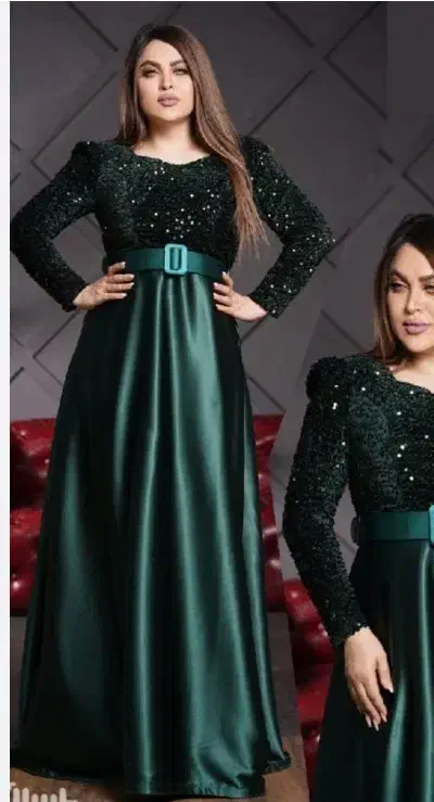 پیراهن مجلسی بلند.رنگ نقره ای.در حد نو|لباس|پلدختر, |دیوار