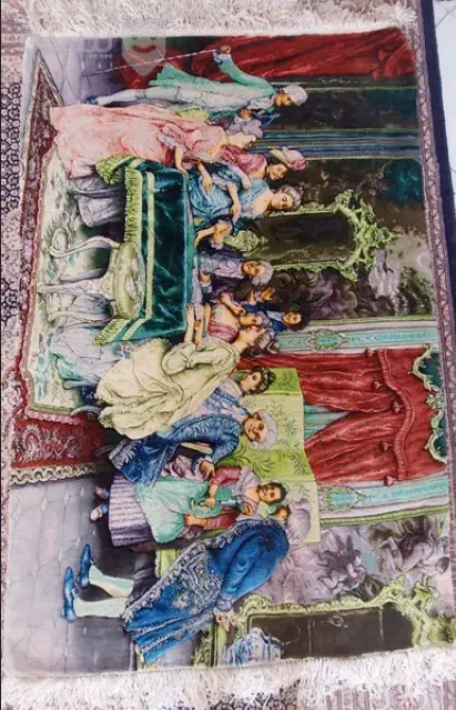 تابلو فرش دستباف نقش برجسته مهمانی|تابلو فرش|کرج, کوی امامیه|دیوار