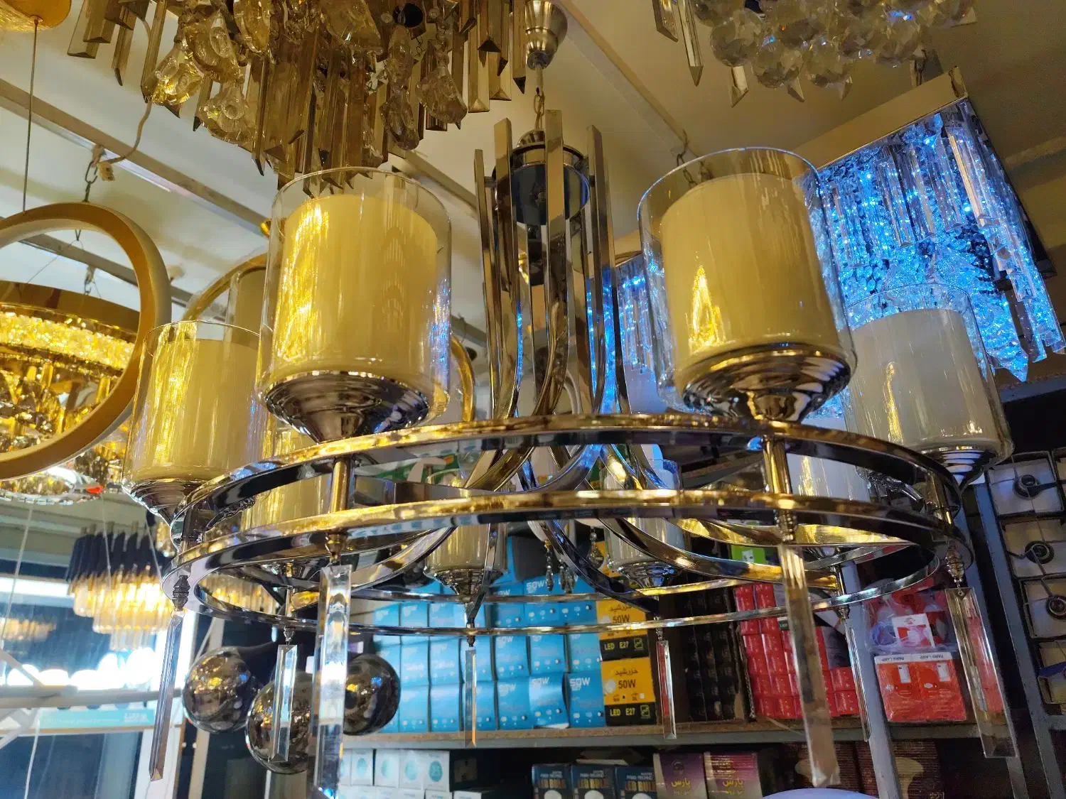 لوستر رینگی مدل لهستانی(لوستر هیوا)|لوستر و چراغ آویز|ایلام, |دیوار