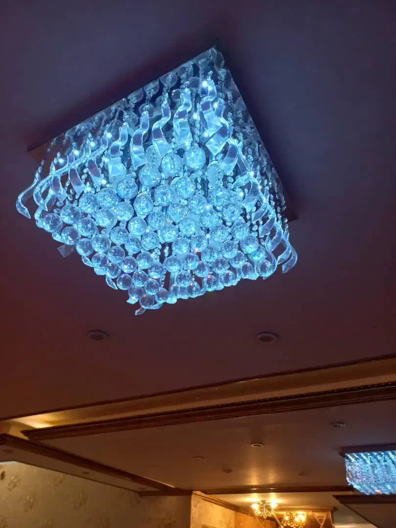 لوستر کریستالی سینی دار|لوستر و چراغ آویز|ارومیه, |دیوار