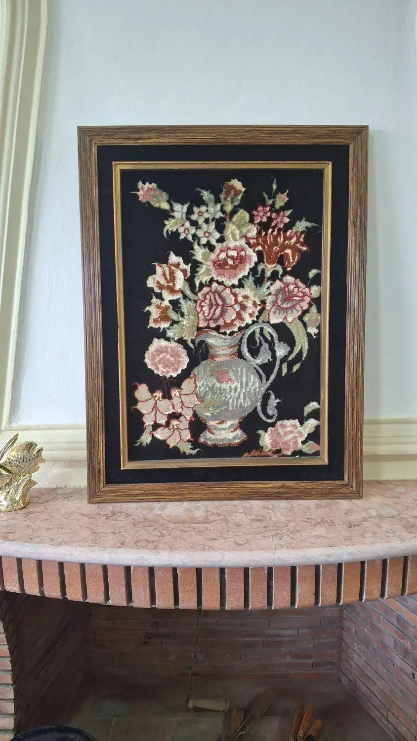 تابلودستباف گل برجسته ها ابریشم حراج کردم4ملیون|تابلو فرش|نوشهر, |دیوار