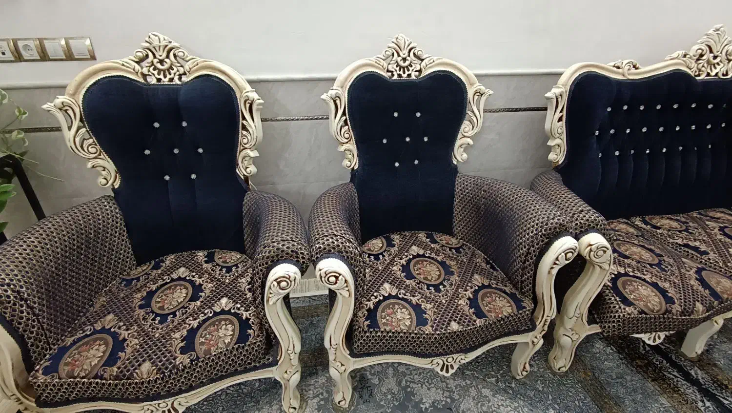 فروش فوری مبل استیل ۹ نفره استخوانی با پارچه دو رو|مبلمان خانگی و میز عسلی|جعفرآباد, |دیوار