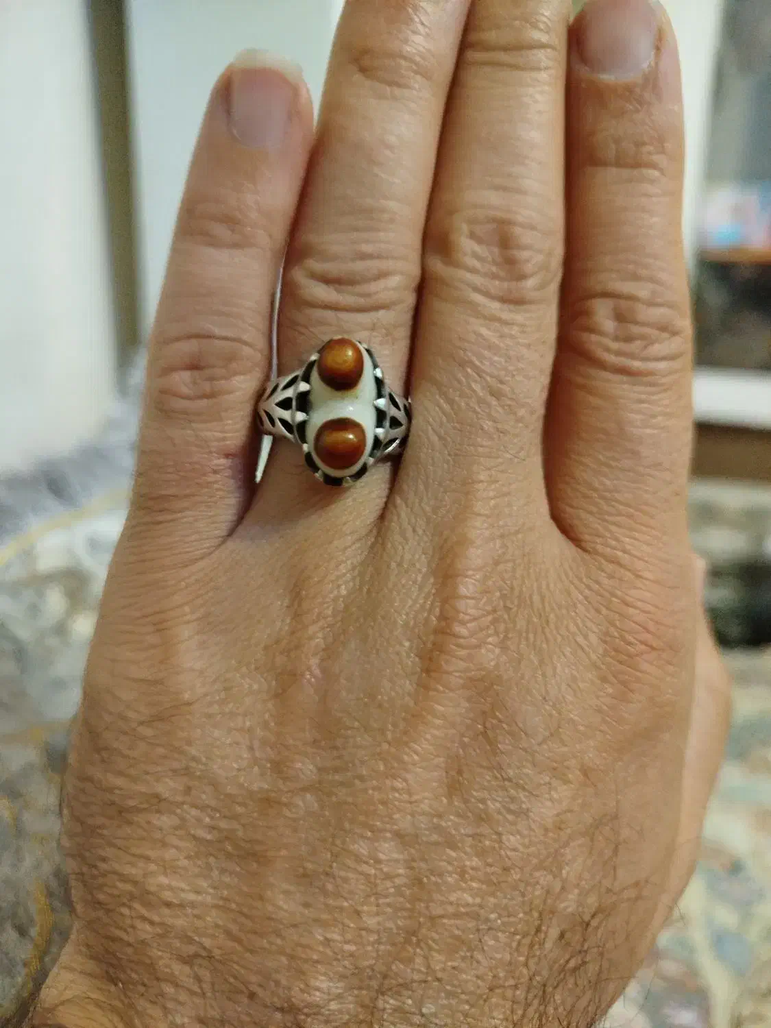 انگشتر نقره بابا قوری دوچشم|جواهرات|فولادشهر, مسکن مهر فولادشهر|دیوار