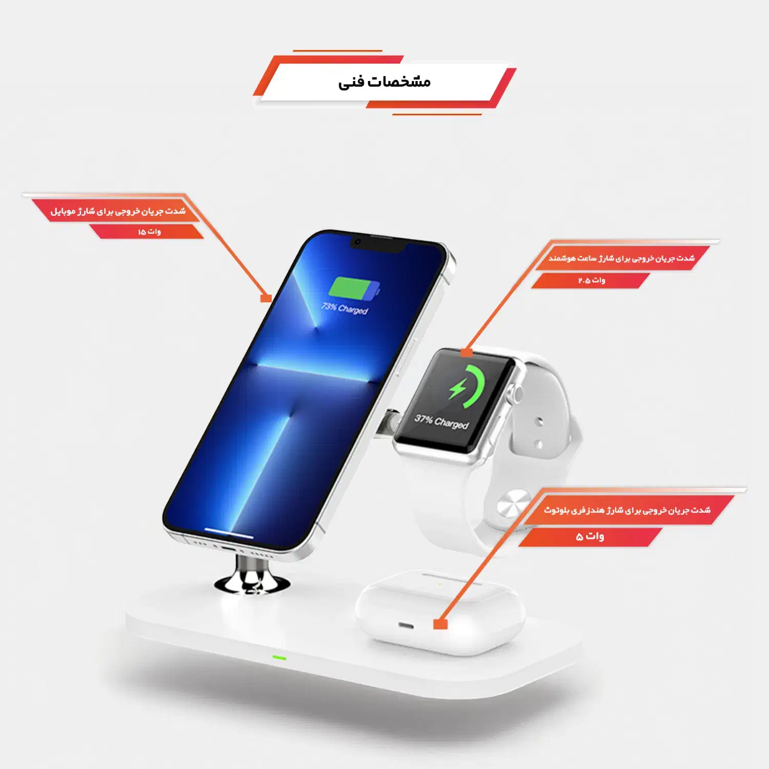 پایه نگهدارنده و شارژر بی سیم گوشی موبایل رسی|لوازم جانبی موبایل و تبلت|ساری, |دیوار