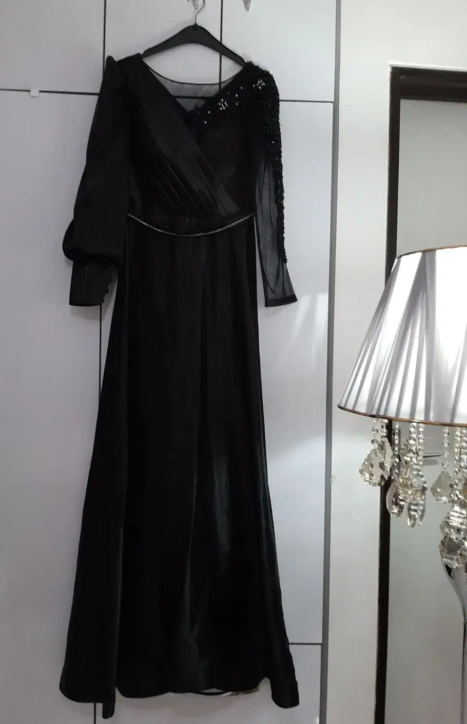 لباس مجلسی مشکی ساتن ترک|لباس|محمدیه-قزوین, |دیوار