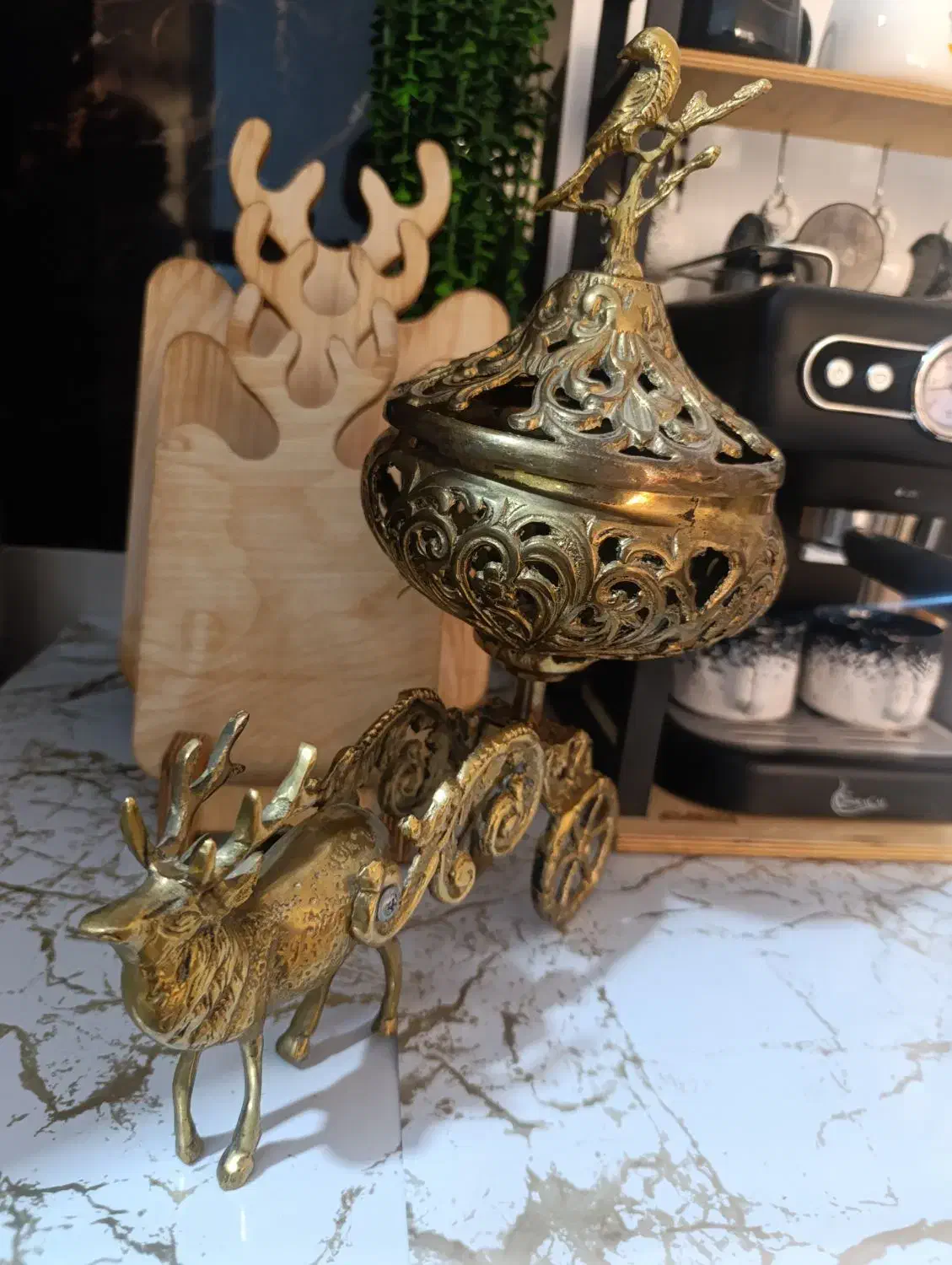 شکلات خوری برنز و یک جفت گنجشک|مجسمه، تندیس، ماکت|قم, شاد قلی|دیوار