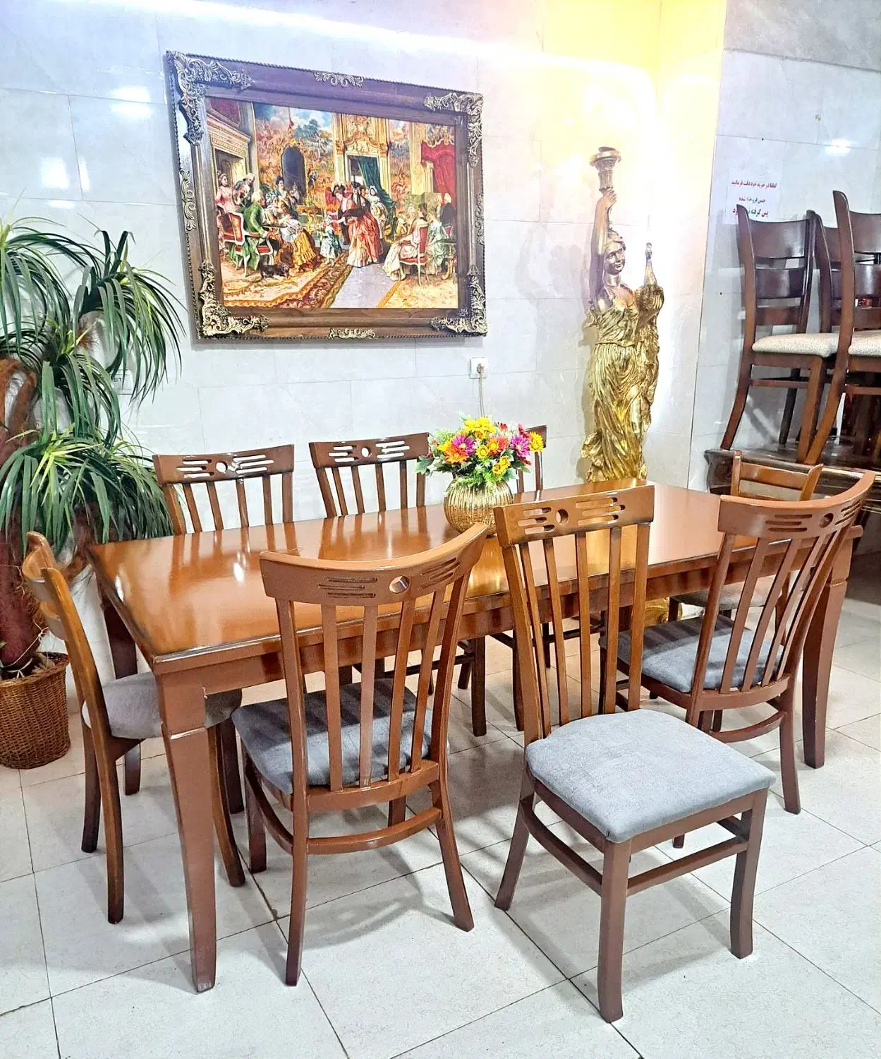 غذاخوری 8 نفره تمام چوب لهستانی زیر قیمت فروشگاهی|میز و صندلی غذاخوری|تبریز, |دیوار