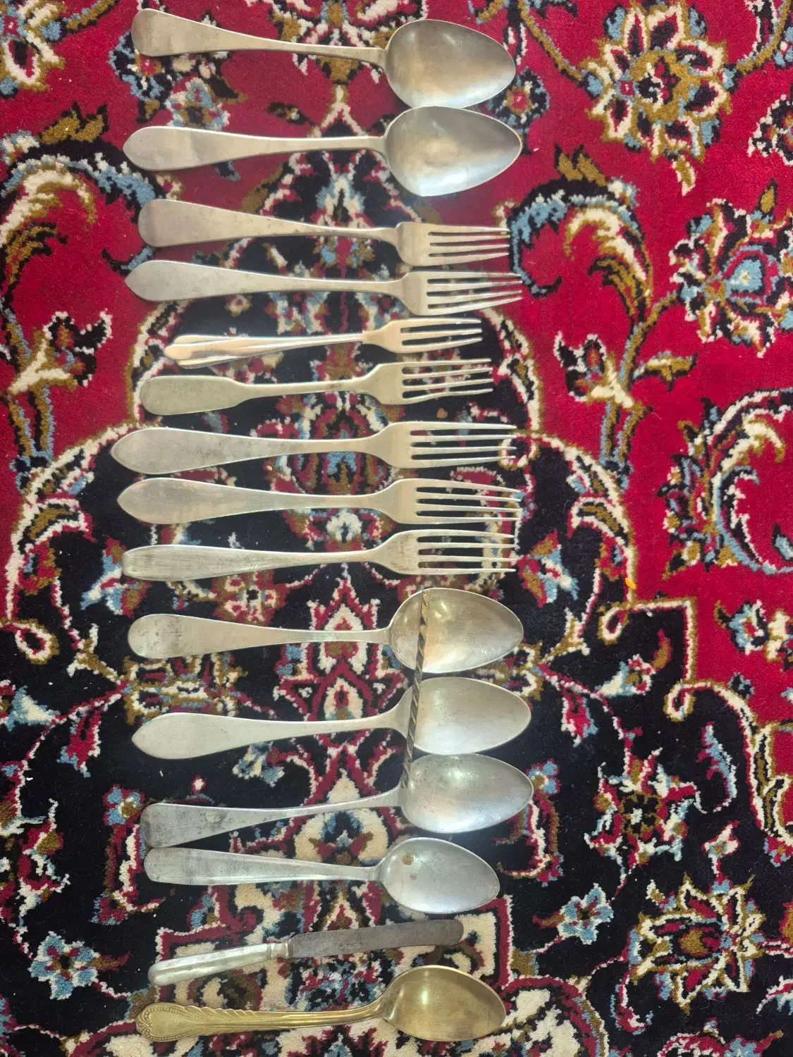 قاشق چنگال نقره وجاسیگاری|کلکسیون اشیاء عتیقه|خمینی‌شهر, |دیوار