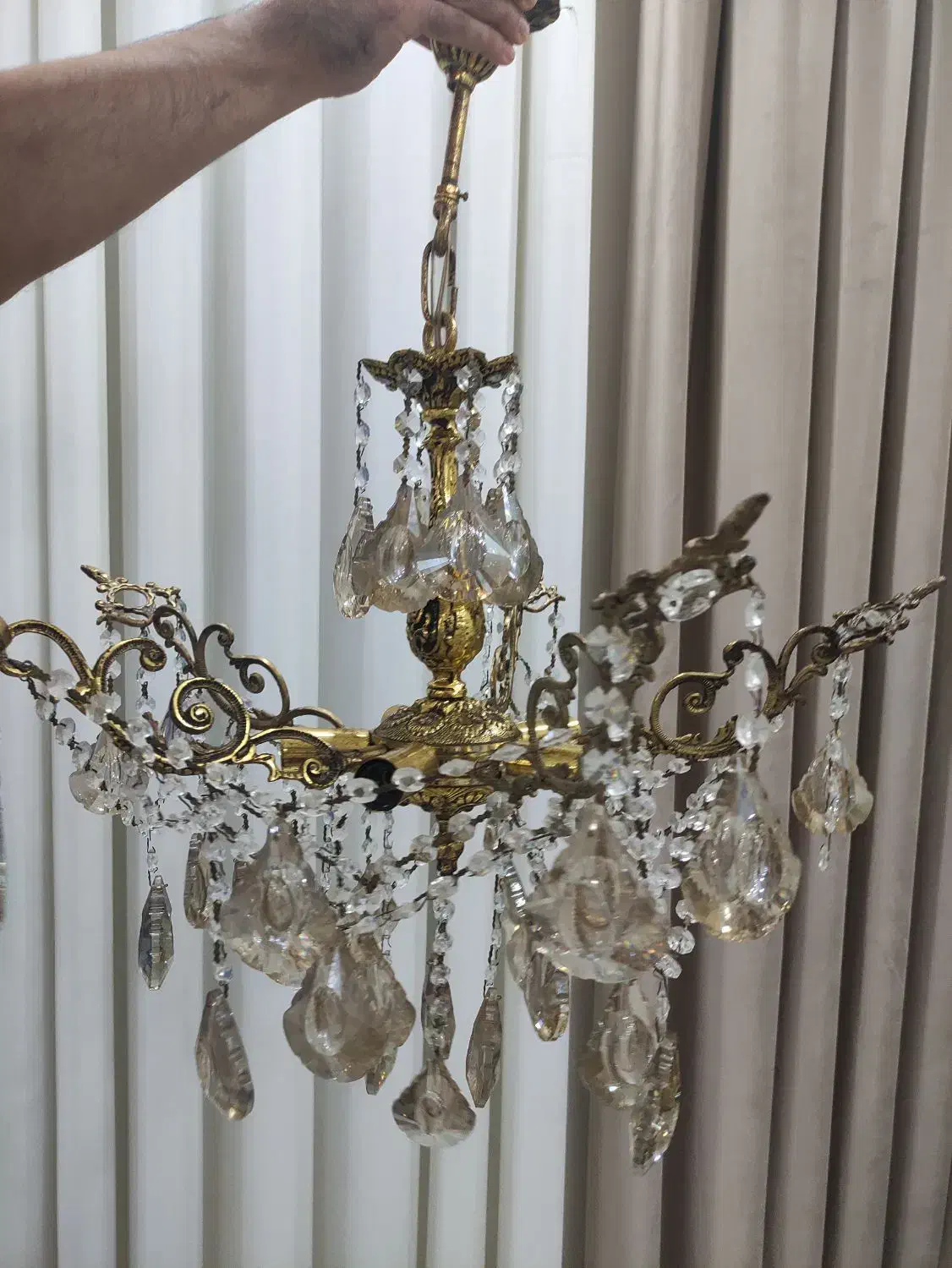 لوسترآویزتمام برنج اصلی کاملاسالم|لوستر و چراغ آویز|دزفول, |دیوار