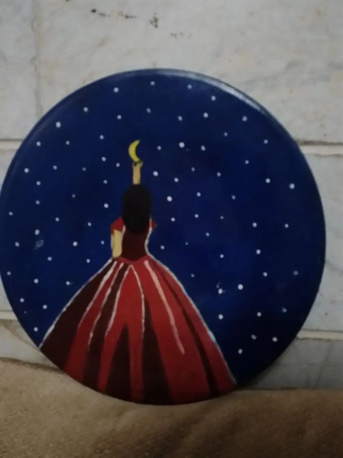 طرح نقاشی روی سفال|تابلو، نقاشی، عکس|یزد, |دیوار