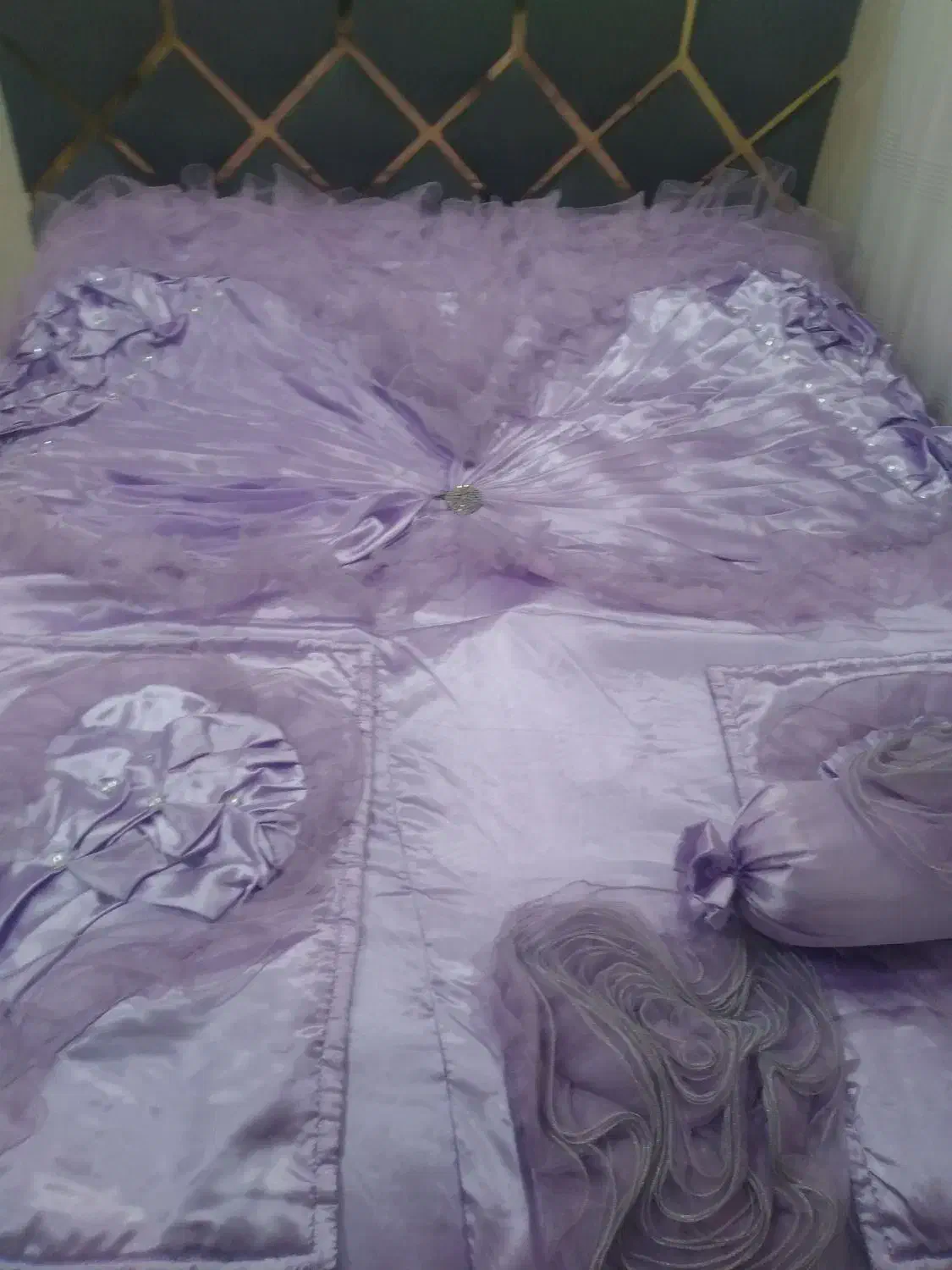 بنفش،وریسه قهوه ای پرده،وروتختی|سرویس روتختی|ارومیه, |دیوار