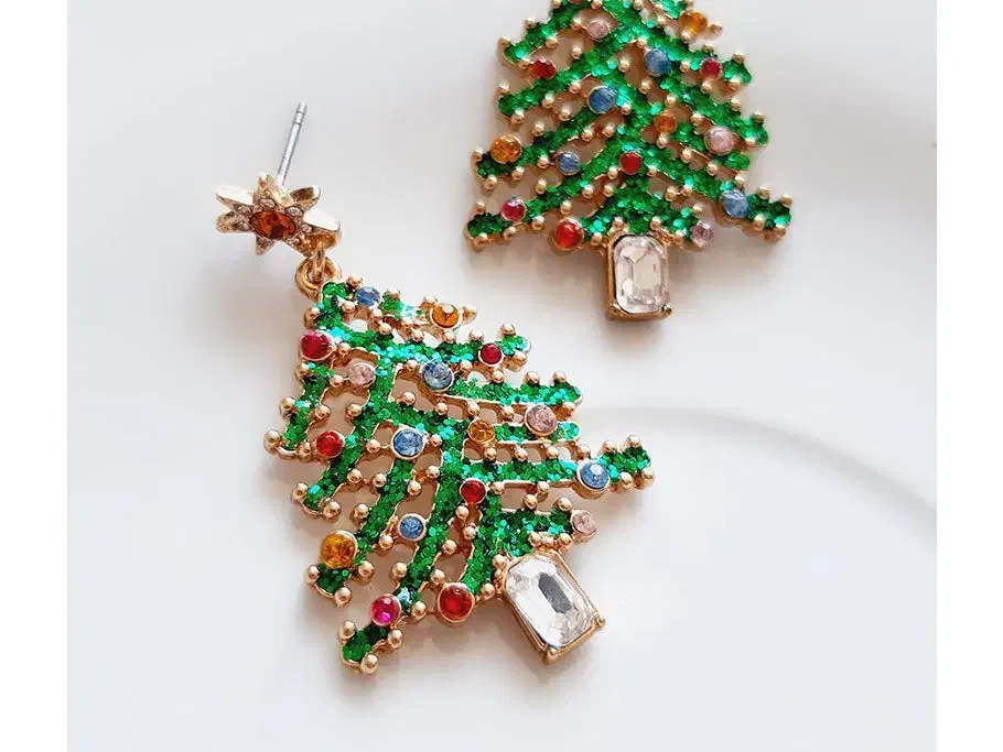 گوشواره آویز بلند کاج نگینی بدون پک چند رنگ|بدلیجات|رشت, پارک شهر|دیوار