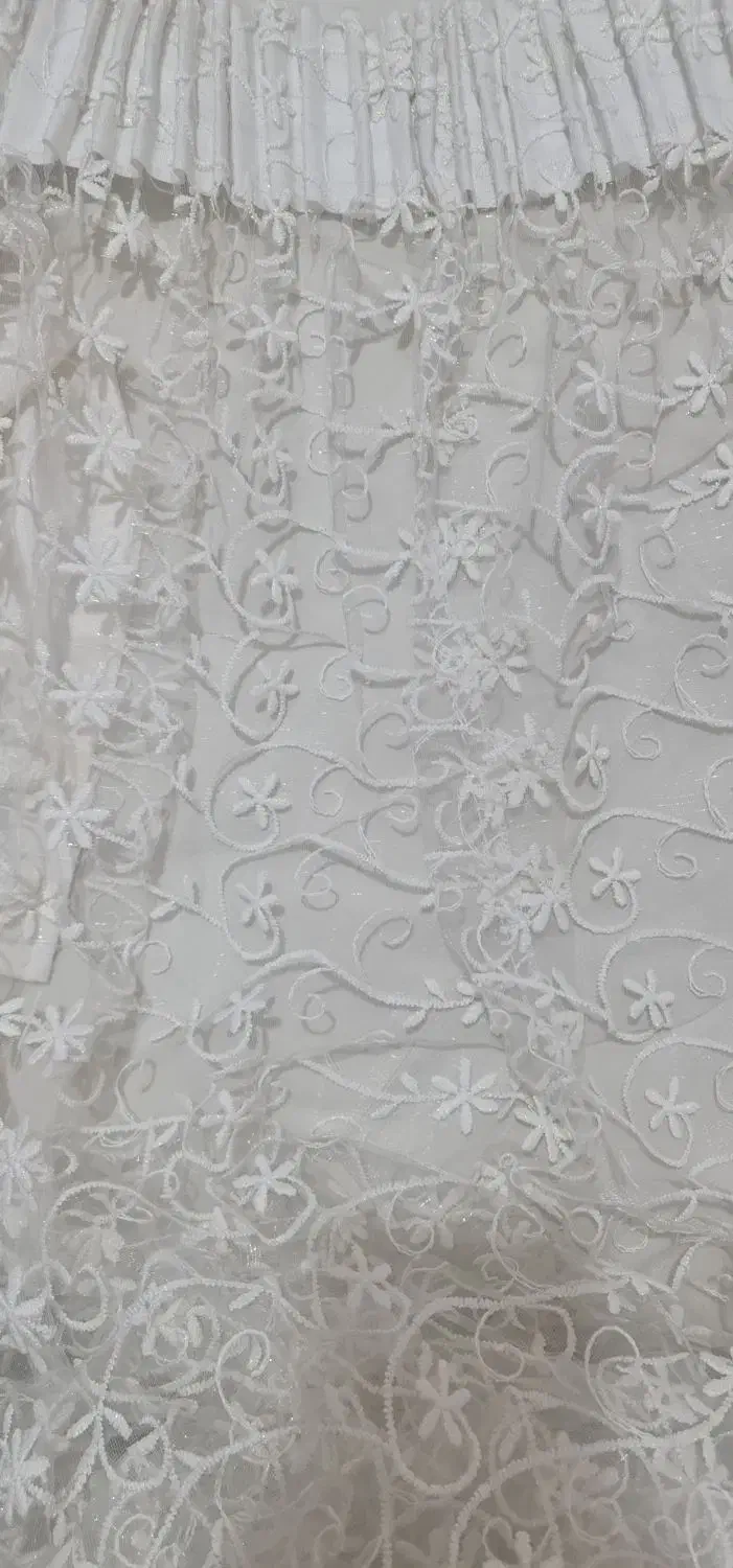 پرده حریر کریستالی گلدوزی شده|پرده، رانر، رومیزی|ری, ولی آباد|دیوار