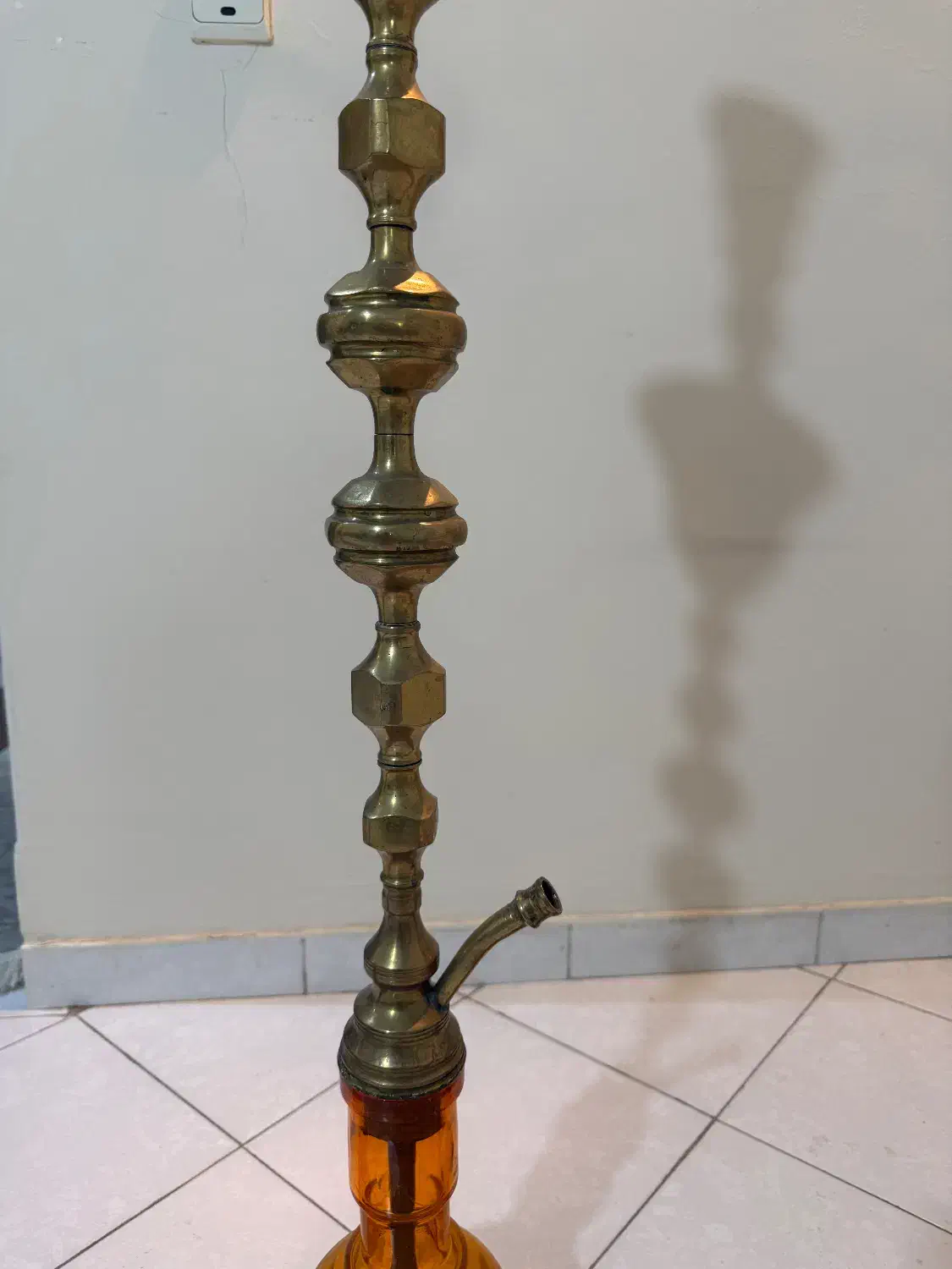 قلیان تمام برنجی عربی|صنایع دستی و سایر لوازم تزئینی|گلپایگان, |دیوار