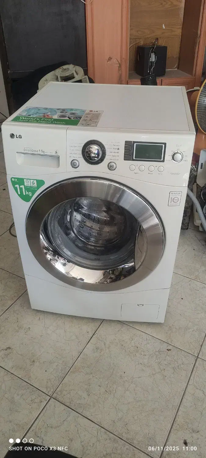 لباسشویی ال جی11کیلویی گیربکسی اصل کره|ماشین لباسشویی و خشک‌کن لباس|محمدشهر, جعفرآباد|دیوار